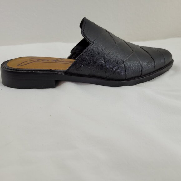 Zodiac Hendrix Mule Shoes Womens 7 Black Leather Slip On Block Heels Mules - Picture 3 of 8